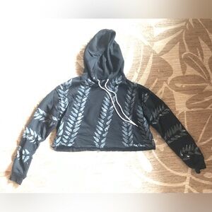 Hand Printed Kui Hawaii cropped hoodie
